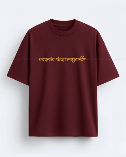 Cosmic Destroyer Mahadev Oversized Unisex T-Shirt | Spiritual Streetwear Graphic Tee