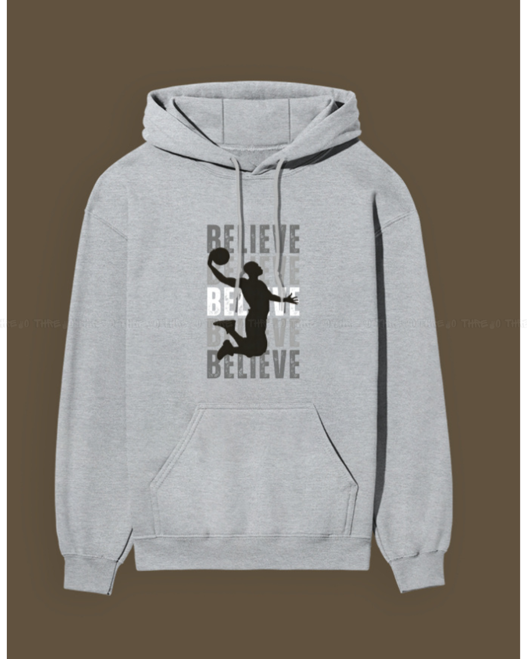 Unisex Basketball Hoodie – Believe Graphic Hooded Sweatshirt for Athletes & Sports Fans – Comfortable Streetwear Pullover