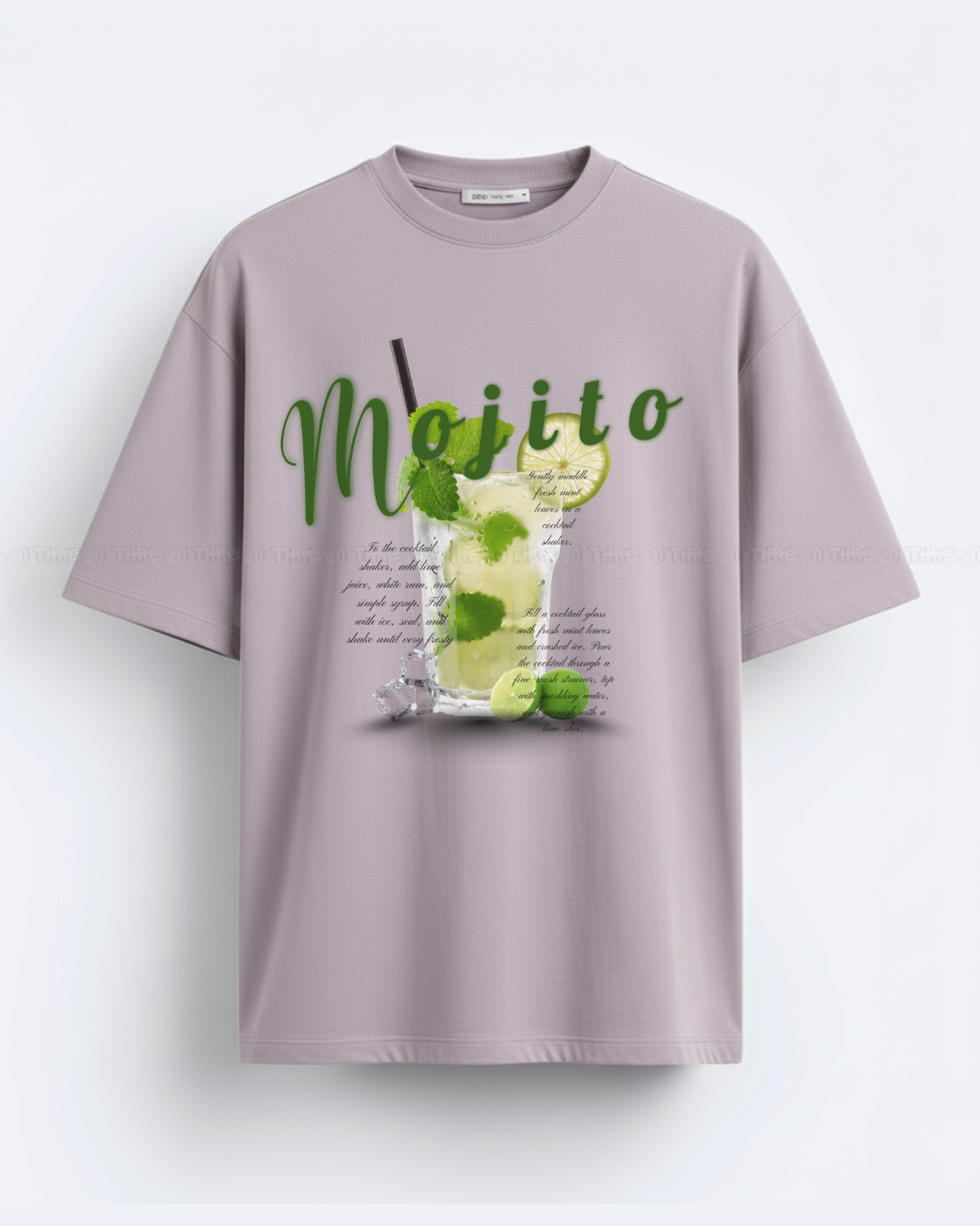 Mojito Graphic Unisex Oversized T-Shirt – Refreshing Cocktail Design, Trendy Summer Streetwear Tee, Casual Loose Fit Top for Men & Women, Party Vibes Fashion