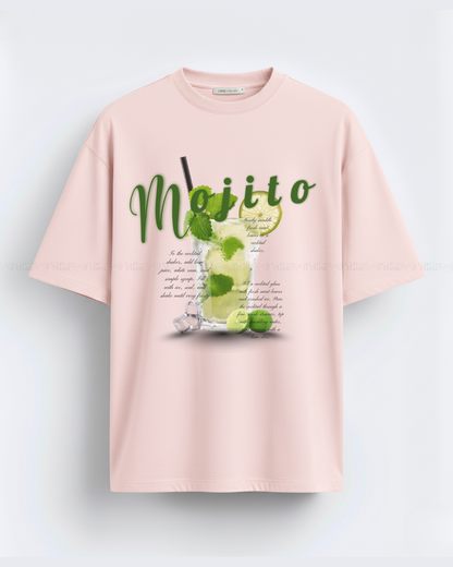 Mojito Graphic Unisex Oversized T-Shirt – Refreshing Cocktail Design, Trendy Summer Streetwear Tee, Casual Loose Fit Top for Men & Women, Party Vibes Fashion