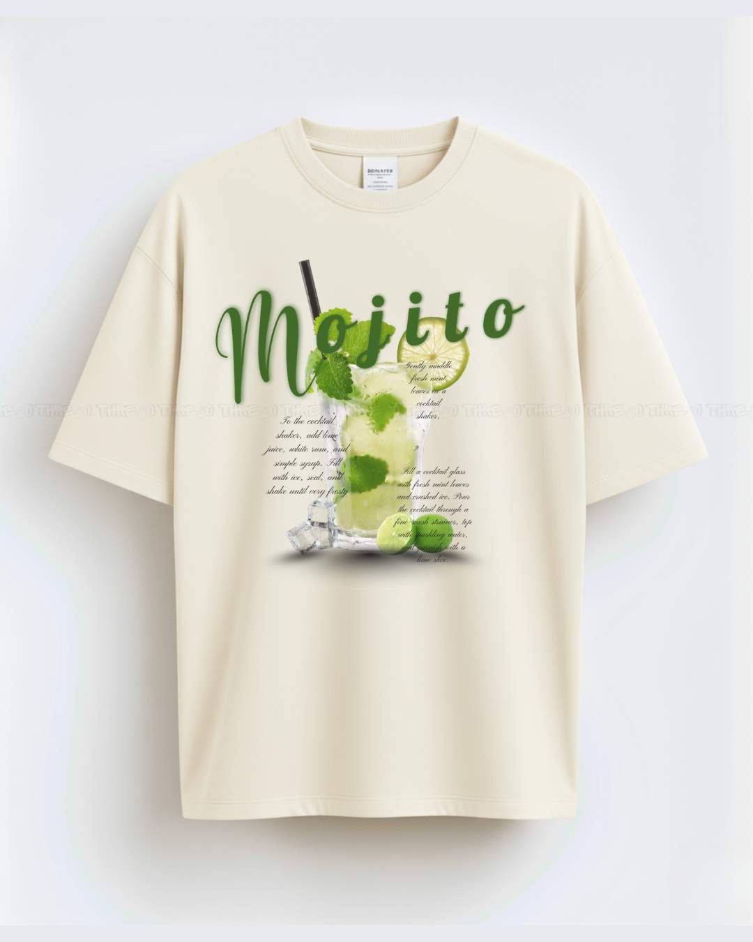 Mojito Graphic Unisex Oversized T-Shirt – Refreshing Cocktail Design, Trendy Summer Streetwear Tee, Casual Loose Fit Top for Men & Women, Party Vibes Fashion