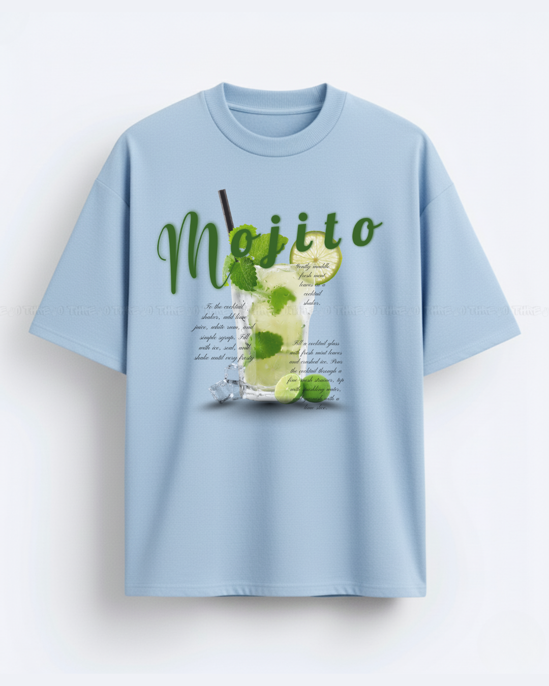 Mojito Graphic Unisex Oversized T-Shirt – Refreshing Cocktail Design, Trendy Summer Streetwear Tee, Casual Loose Fit Top for Men & Women, Party Vibes Fashion