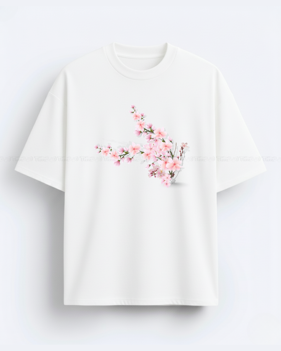 Cherry Blossom Graphic T-Shirt – Aesthetic Floral Print Oversized Tee