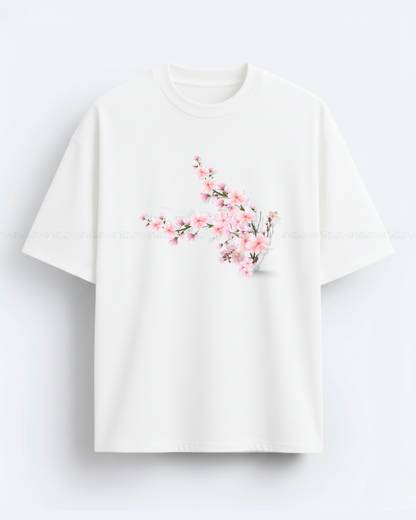Cherry Blossom Graphic T-Shirt – Aesthetic Floral Print Oversized Tee
