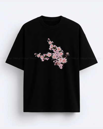 Cherry Blossom Graphic T-Shirt – Aesthetic Floral Print Oversized Tee