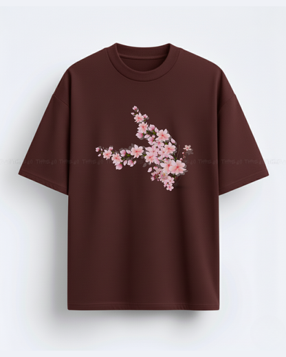 Cherry Blossom Graphic T-Shirt – Aesthetic Floral Print Oversized Tee