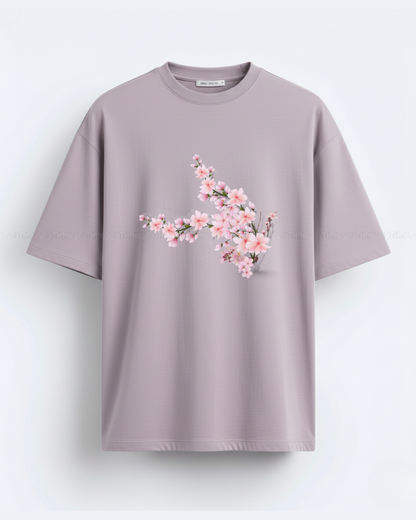 Cherry Blossom Graphic T-Shirt – Aesthetic Floral Print Oversized Tee