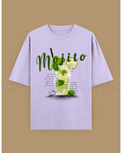 Mojito Graphic Unisex Oversized T-Shirt – Refreshing Cocktail Design, Trendy Summer Streetwear Tee, Casual Loose Fit Top for Men & Women, Party Vibes Fashion
