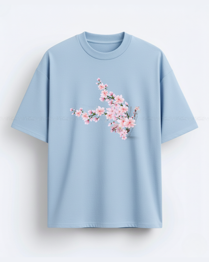 Cherry Blossom Graphic T-Shirt – Aesthetic Floral Print Oversized Tee