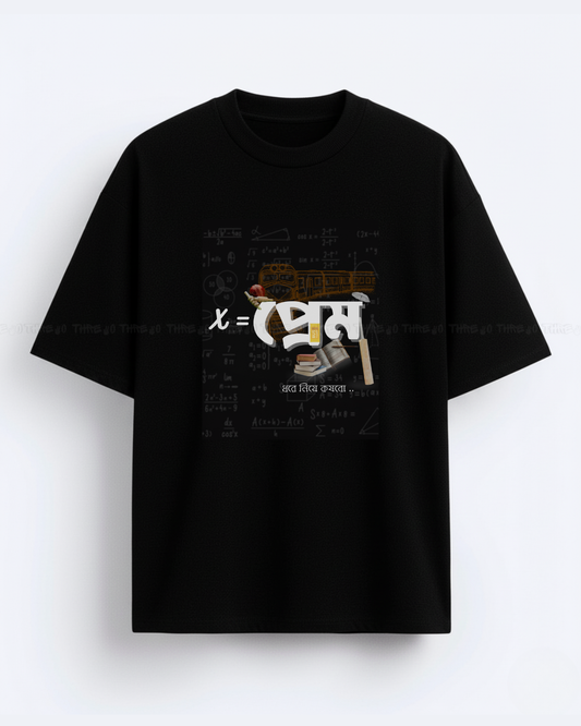 Bengali Equation Graphic Unisex Classic Oversized Neck Cotton T-Shirt – Fun Nerdy Style Tee for Students & Geek Culture Enthusiasts