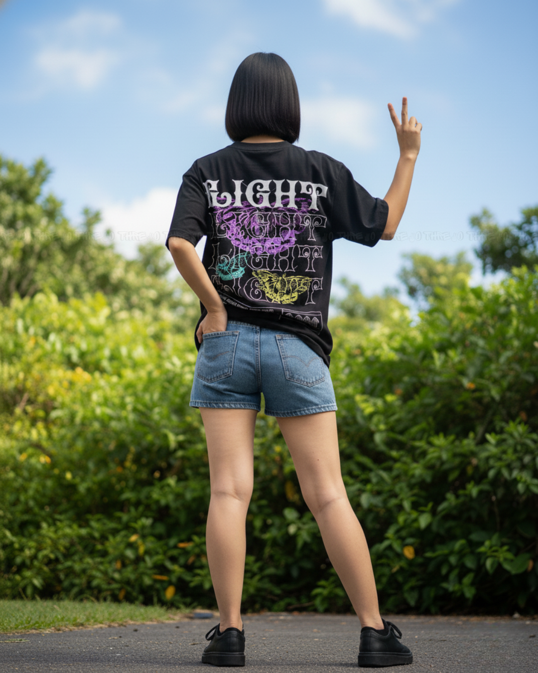FLIGHT Butterfly Oversized T‑Shirt | Vintage Retro Streetwear Unisex Tee